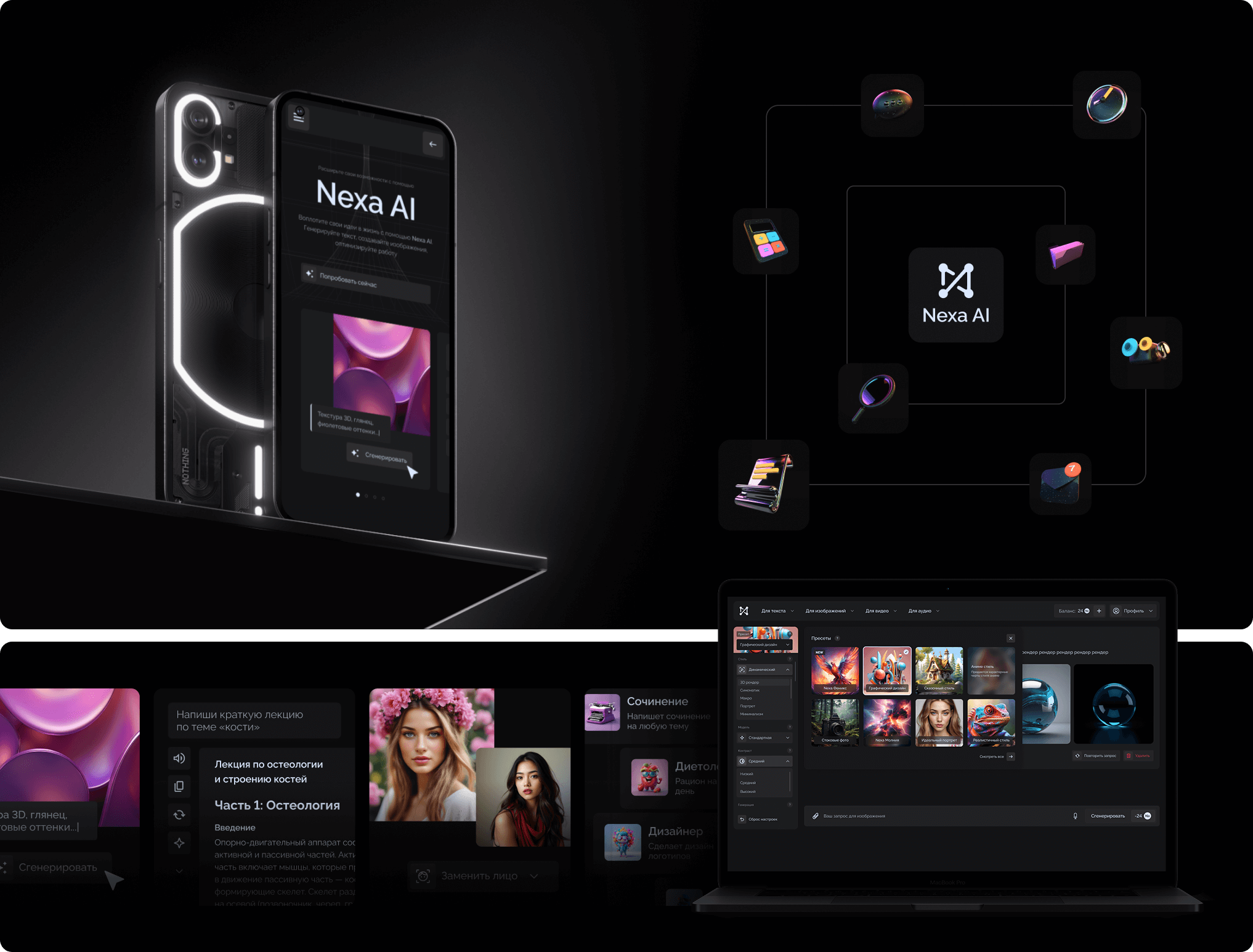 Сценарии и интерфейсы Nexa AI