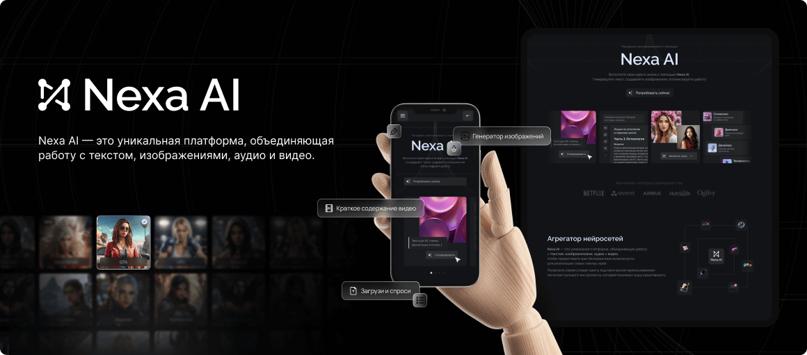 Онбординг и интерфейс Nexa AI